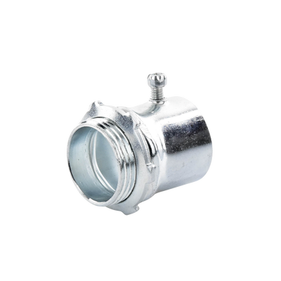 Conector 1 1/2" (38mm) pared delgada con tornillo galvanizado etiqueta verde