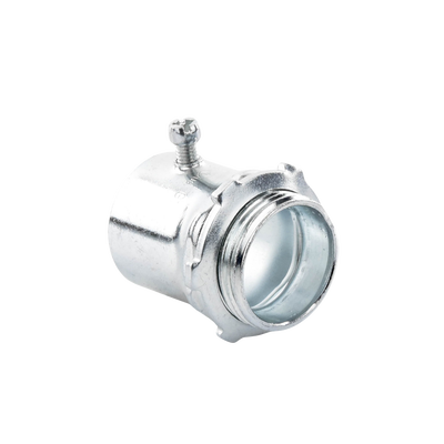 Conector 1 1/2" (38mm) pared delgada con tornillo galvanizado etiqueta verde