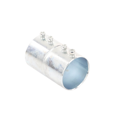 Cople 1 1/2" (38mm) con tornillo pared delgada galvanizado etiqueta verde