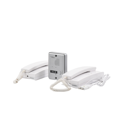 Kit de Audio Portero con 2 Auriculares y Frente de Calle