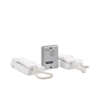 Kit de Audio Portero con 2 Auriculares y Frente de Calle