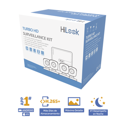 KIT TurboHD 720p / DVR 4 canales / 4 Cámaras Bala de Policarbonato / 4 Cables 18 Mts / 1 Fuente de Poder Profesional