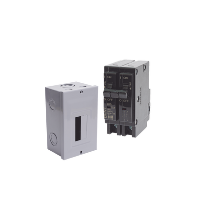 Kit Centro de Carga para sobreponer con 1 Interruptor Térmico de 2 Polos, 20Amp 120/240Vca 10kA.