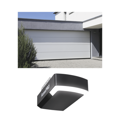KIT COMPLETO Puerta D/ Garage 14x9 Pies / Lisa Linea Central / Color blanco / Insulada / Incluye Motor FS1000APPRT / 1/2HP / Fuerte/Silencioso/Luz LED/Motor DC .