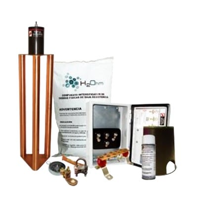 Kit de Tierra Física Con Electrodo Magnetoactivo Capacidad Max: 400 AMP.