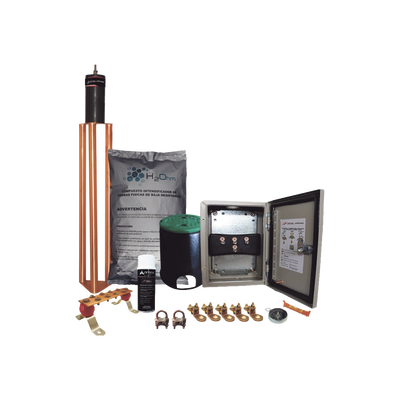 Kit de tierra Física Modelo TG45K con Electrodo Magnetoactivo 50 x 11.5 cm, Capacidad Max: 45 AMP.
