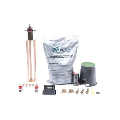 Kit de Tierra Física con Electrodo Magnetoactivo de 45 AMP Y Supresor de Picos SOHO.