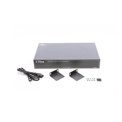 (SOLO RECEPTOR) TRANSCEPTOR ACTIVO DE 16 CANALES / VIDEO+PODER en un solo Cable UTP / 150 metros en 4K, 200 metros en 5 MP/ Envía 36 Vcc y Recibe 12 Vcc / TODO INCLUIDO PARA RACK / HD-TVI/CVI/AHD/CVBS / SIN RUIDO / INSTALACIÓN LIMPIA.