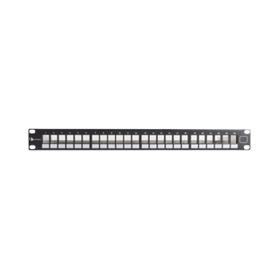 Patch Panel UTP Keystone de 24 puertos Modular (vacío) , Plano, 1UR, compatible con Jacks Keystone UTP Z-MAX® y MAX®