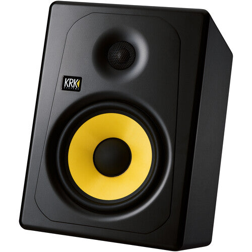 Monitor de estudio activo de 8 pulgadas KRK CLASSIC 8 con cono de Kevlar amarillo.