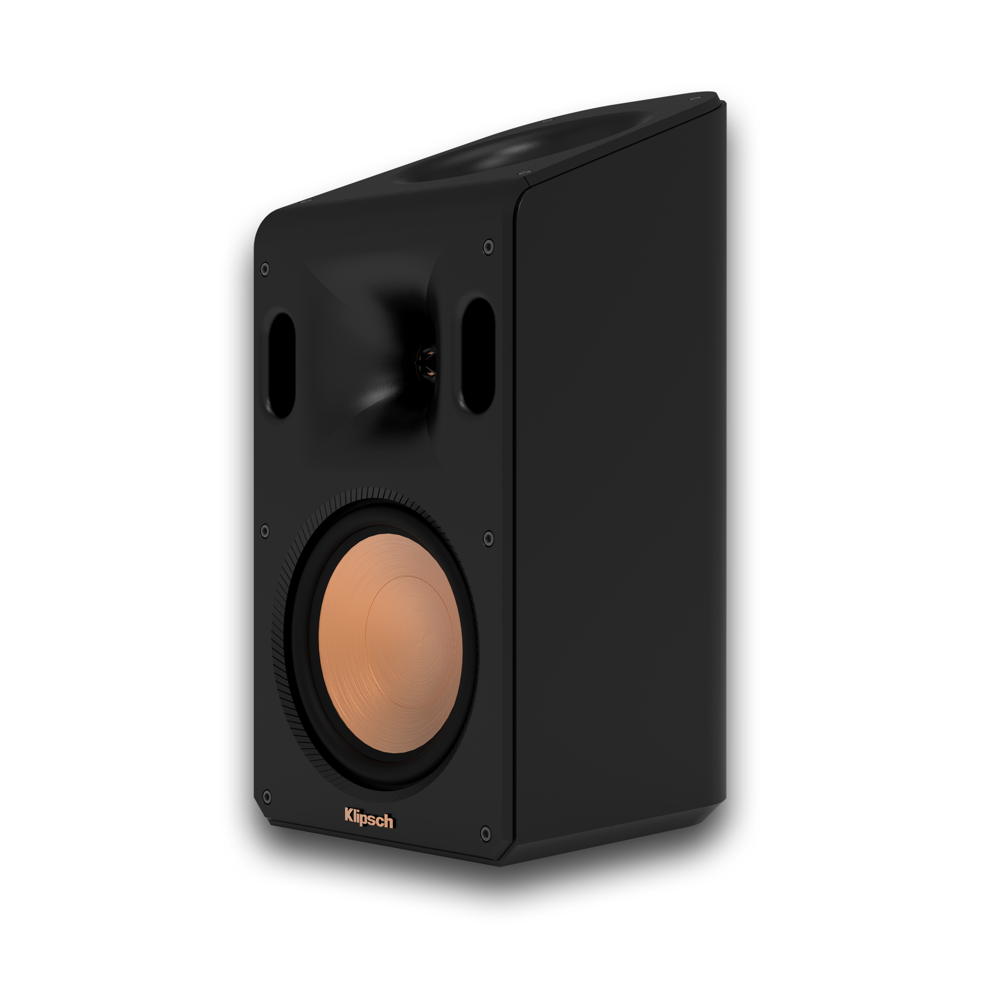 Klipsch Reference Cinema System 5.1.4 con Dolby Atmos incluye un subwoofer de 10" Con cuatro parlantes satélite equipados con tecnología Dolby Atmos, 1 Canal central IMG de cobre hilado, woofers de grafito moldeado por inyección (IMG)