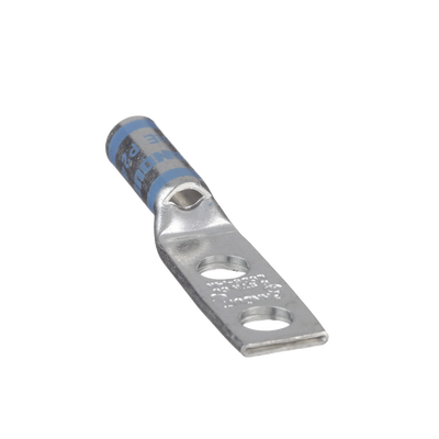 Zapata de compresión LCD6-14A-L para cal. 6 Awg, Doble barreno para tornillo prisionero de 1/4, Espaciado de orificio 16mm, 1 Pz