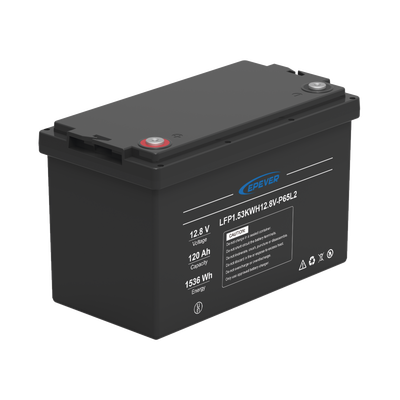 Batería de Litio LiFePO4 Ciclo Profundo 12.8Vcc, 120 Ah, 1.53Kwh, para Exterior, Libre de Mantenimiento