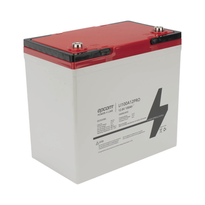 Batería de Litio Ciclo Profundo, 12.8 Vcc 100Ah LiFePO4 Válvula de Alivio, Solar, Marina, Máximo 100 A de Descarga