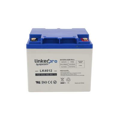 Batería 12 V / 40 Ah / UL / Tecnología AGM / Para uso en equipo electrónico, Alarmas de Intrusión / Incendio/ Control de acceso / Video Vigilancia / Terminales T2