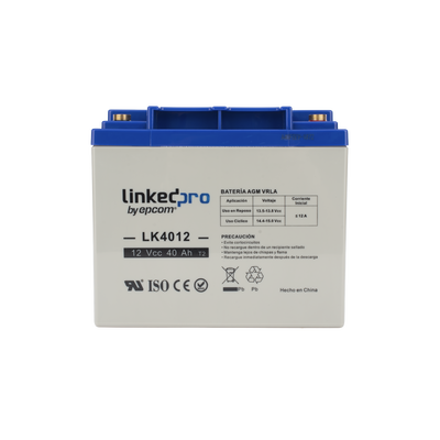Batería 12 V / 40 Ah / UL / Tecnología AGM / Para uso en equipo electrónico, Alarmas de Intrusión / Incendio/ Control de acceso / Video Vigilancia / Terminales T2