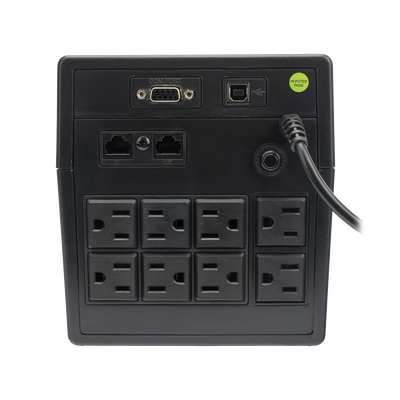 UPS 1000VA/600 W Línea Interactiva 120Vca / 8 tomas 5-15R (6 Respaldadas) / Regulación de Voltaje / Protección RJ45