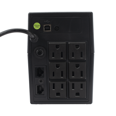 UPS 600VA/360 W Pantalla LCD / Línea Interactiva 120Vca / 6 tomas 5-15R (4 Respaldadas) / Regulación de Voltaje / Protección RJ45