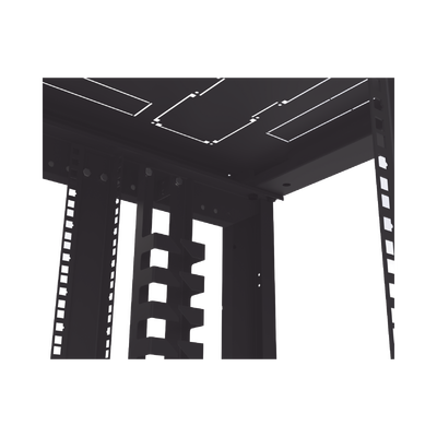 Gabinete Profesional para Telecomunicaciones de 45UR, 1200 mm Profundidad, Incluye 2 Organizadores Verticales de 45 Unidades de Rack, Se envía el Gabinete Armado.