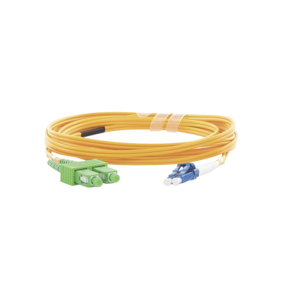 Jumper de Fibra Óptica Monomodo 9/125 LC/UPC-SC/APC, PVC, 2.0 mm, Dúplex, amarillo, 3 metros