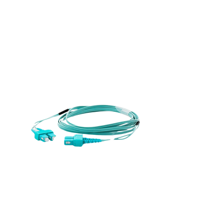 Jumper de Fibra Óptica Multimodo OM3 50/125 SC-SC OFNR (Riser), 2.0 mm, Dúplex, Aqua, 3 metros