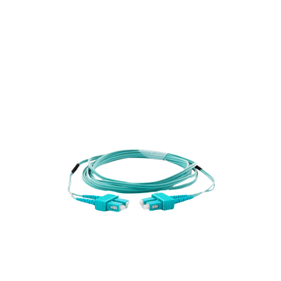 Jumper de Fibra Óptica Multimodo OM3 50/125 SC-SC OFNR (Riser), 2.0 mm, Dúplex, Aqua, 3 metros