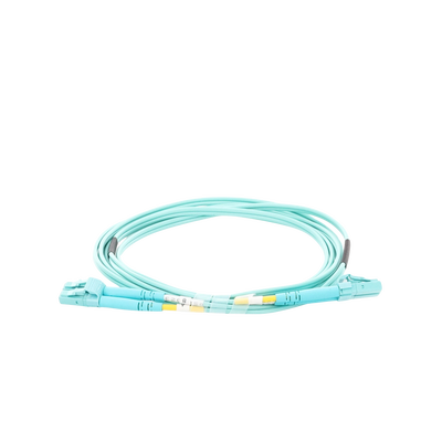 Jumper de Fibra Óptica Multimodo OM4 50/125 LC-LC OFNR (Riser), 2.0 mm, Dúplex, Aqua, 2 metros