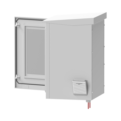 Gabinete de Exterior con Rack de 19" de 24U con Ventiladores y Termostato, Se envía el Gabinete Armado (Montaje a poste o torre se vende por separado).