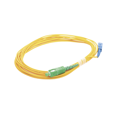 Jumper de Fibra Óptica Monomodo SC/UPC - SC/APC Simplex, color amarillo 5 metros