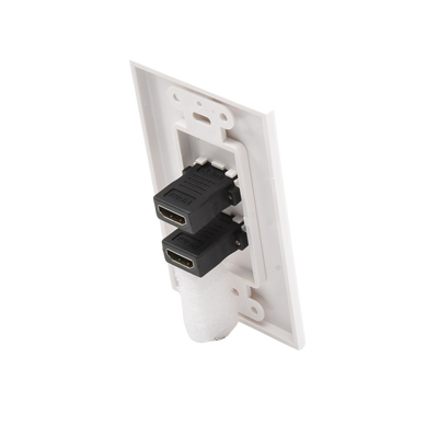 Placa de pared de 2 puertos HDMI hembra a hembra