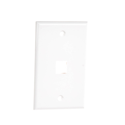 Placa de pared de 1 puerto, Keystone, Color Blanco