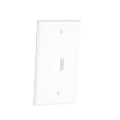 Placa de pared de 1 puerto, Keystone, Color Blanco