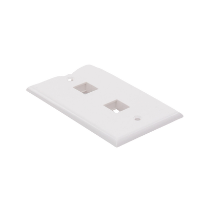 Placa de pared de 2 puertos, Keystone, Color Blanco