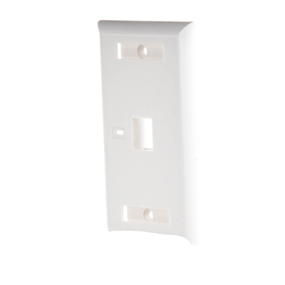 Placa de pared de 1 puerto, Keystone, con espacio para etiqueta, Color Blanco