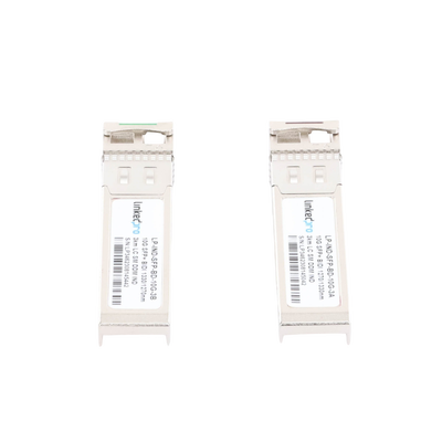 Transceptores Ópticos Industriales Bidireccionales SFP+ (Mini-Gbic) / Monomodo 1270 & 1330 nm / 10 Gbps / 10GBASE / Conector LC/UPC Simplex / DDM / Hasta 3 km / 2 Piezas