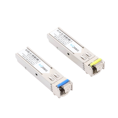 Transceptores Ópticos Industriales Bidireccionales SFP (Mini-Gbic) / Monomodo 1310 & 1550 nm / 1.25 Gbps / 1000BASE-BX / Conector LC/UPC Simplex / DDM / Hasta 5 km / 2 Piezas