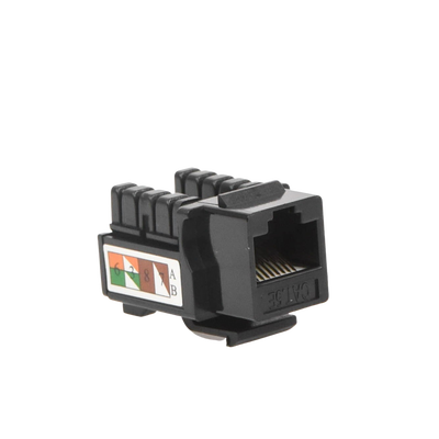 Módulo Jack Keystone Cat5e con terminación 110 (Punchdown) para faceplate - Color Negro