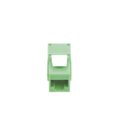 Módulo Jack Keystone Cat5e (toolless), con terminación en ángulo 180 º Color Verde, Compatible con Faceplate y Patchpanel Linkedpro