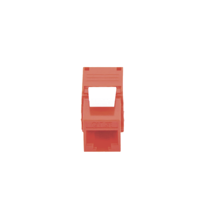 Módulo Jack Keystone Cat5e (toolless), con terminación en ángulo 180 º Color Rojo, Compatible con Faceplate y Patchpanel Linkedpro