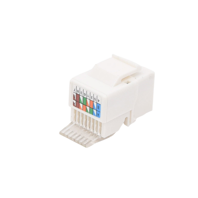 Módulo Jack Keystone Cat5e sin herramienta (toolless) para faceplate - Color Blanco
