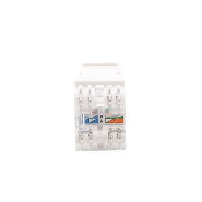Módulo Jack Keystone Cat5e con terminación en ángulo 180 º  Color Blanco