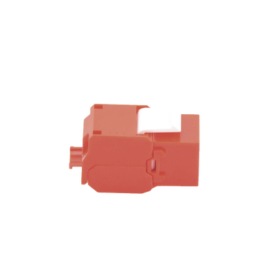 Módulo Jack Keystone Cat6 (toolless), con terminación en ángulo 180 º Color Rojo, Compatible con Faceplate y Patchpanel Linkedpro