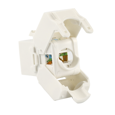 Módulo Jack Keystone Cat6 (toolless), con terminación en ángulo 180 º Color Blanco, Compatible con Faceplate y Patchpanel Linkedpro