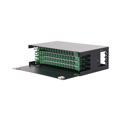 Distribuidor de Fibra Óptica con bandejas deslizables, vacío, 19in, acepta 48 adaptadores "LC Duplex" o "LC Simplex" o 48 "SC" Simplex, 3U