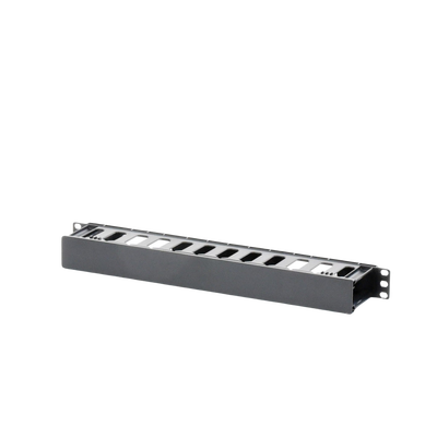 Organizador de Cables Horizontal de 1U para Rack de 19", Fabricado en Polímero Resistente a Deformaciones y Rayones