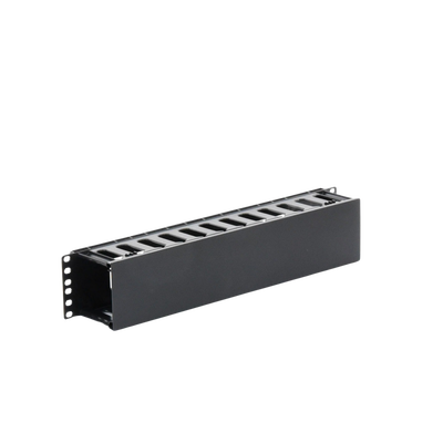 Organizador de Cables Horizontal de 2U para Rack de 19", Fabricado en Polímero Resistente a Deformaciones y Rayones