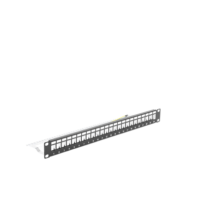 Patch panel modular Blindado (STP) de 24 puertos, con barra para organizar cable
