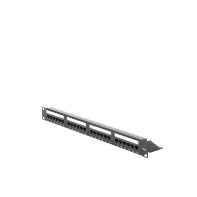 Panel de parcheo de impacto (110) UTP de 24 puertos Cat6, 19in, con barra para organizar cable