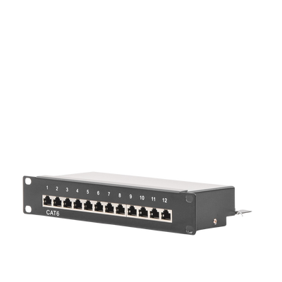 Panel de parcheo de impacto (110) Blindado (STP) de 12 puertos Cat6, 10in