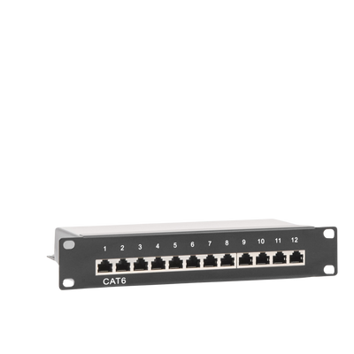 Panel de parcheo de impacto (110) Blindado (STP) de 12 puertos Cat6, 10in